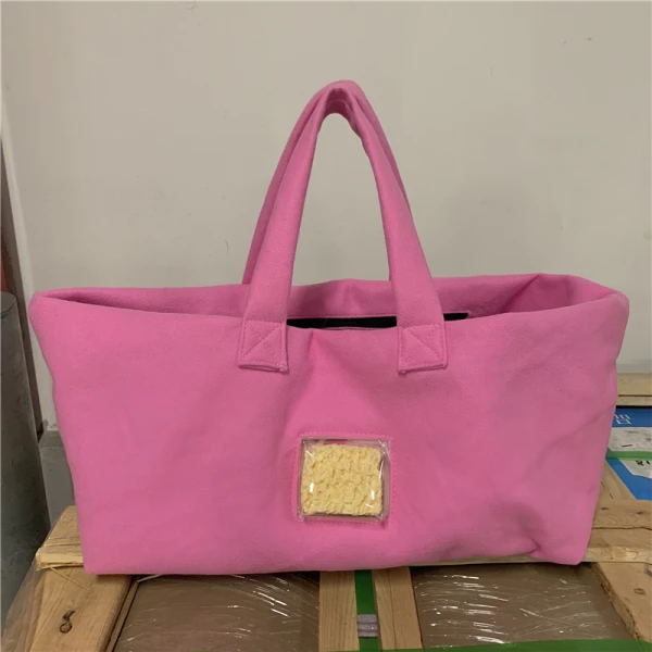 Modest / Simple Candy Pink Suede Shopping Bag Shoulder Bags 2021 Casual Women's Bags