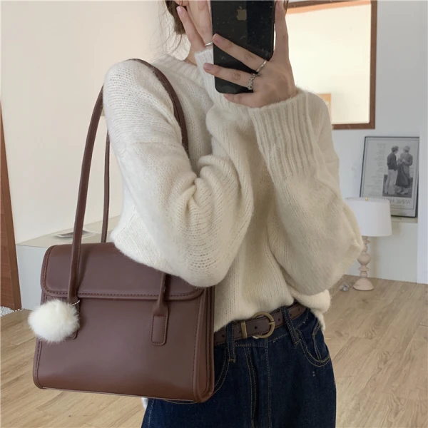 Modest / Simple Square Shoulder Bags 2021 PU Casual Women's Bags