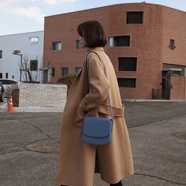 Modest / Simple Navy Blue Square Crossbody Bags Messenger Bag 2021 PU Women's Bags