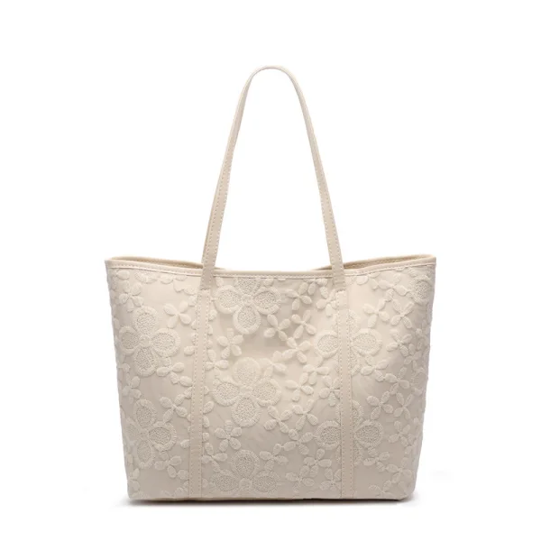 Mode Beige Carrés Sacs à bandoulière 2021 PU Dentelle Fleur Désinvolte Sacs Pour Femmes