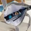 Lovely Sky Blue Canvas Cartoon Printing Square Shopping Bag Shoulder Bags 2021 Casual Women's Bags