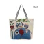 Lovely Sky Blue Canvas Cartoon Printing Square Shopping Bag Shoulder Bags 2021 Casual Women's Bags