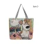 Lovely Sky Blue Canvas Cartoon Printing Square Shopping Bag Shoulder Bags 2021 Casual Women's Bags