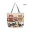 Lovely Sky Blue Canvas Cartoon Printing Square Shopping Bag Shoulder Bags 2021 Casual Women's Bags