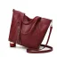 Fashion Burgundy Square Braid Shoulder Bags 2021 PU Tassel Women's Bags