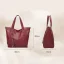 Fashion Burgundy Square Braid Shoulder Bags 2021 PU Tassel Women's Bags