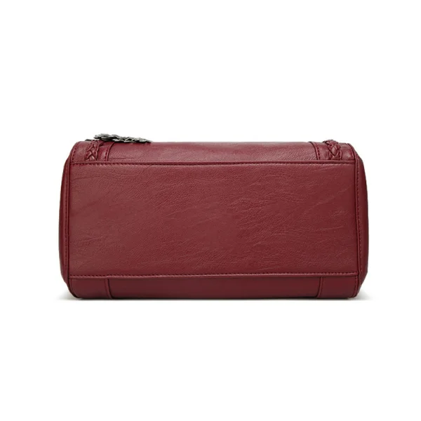 Fashion Burgundy Square Braid Shoulder Bags 2021 PU Tassel Women's Bags