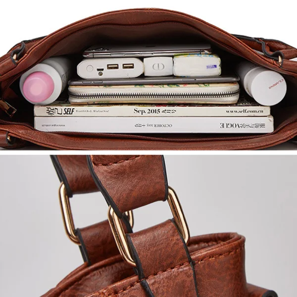 Enkel Brun Skulderveske Crossbody Vesker Messenger Veske 2021 PU Damer Vesker