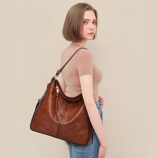 2-piece Brown Square Purse Shoulder Bags Crossbody Bags 2021 PU Casual Women's Bags