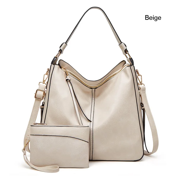 2-piece Brown Square Purse Shoulder Bags Crossbody Bags 2021 PU Casual Women's Bags