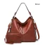 2-piece Brown Square Purse Shoulder Bags Crossbody Bags 2021 PU Casual Women's Bags