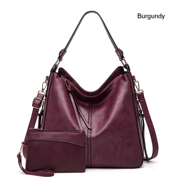 2-piece Brown Square Purse Shoulder Bags Crossbody Bags 2021 PU Casual Women's Bags