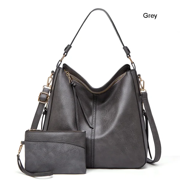 2-piece Brown Square Purse Shoulder Bags Crossbody Bags 2021 PU Casual Women's Bags