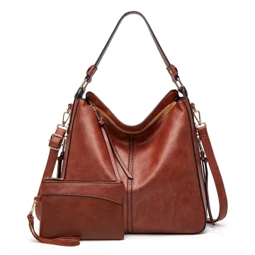 2 Delt Brun Firkantede Pung Skulderveske Crossbody Vesker 2021 Pu Casual Damer Vesker
