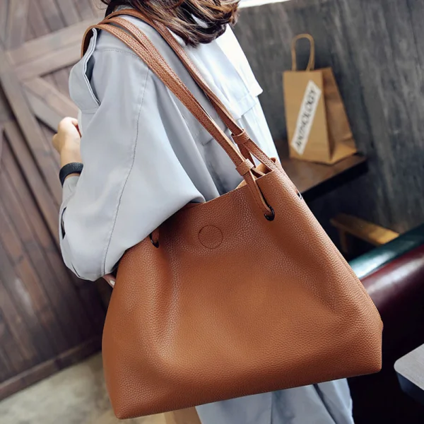 2-piece Affordable Brown Wallet Shoulder Bags 2021 PU Casual Women's Bags