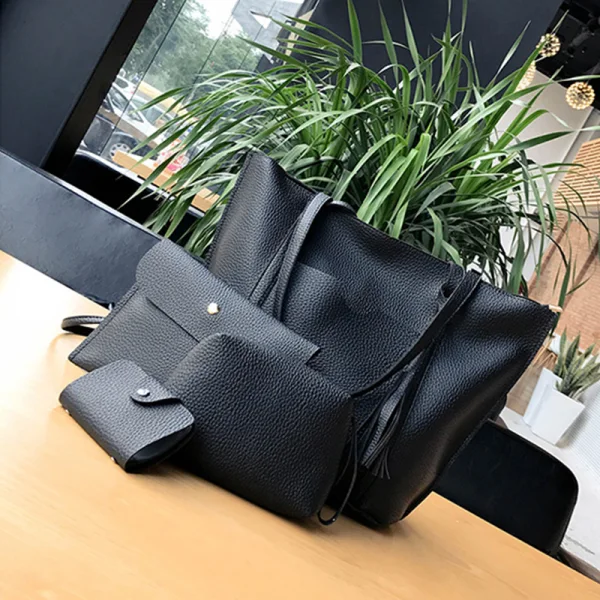 4-piece Brown Square Wallet Purse Shoulder Bags Messenger Bag 2021 PU Women's Bags