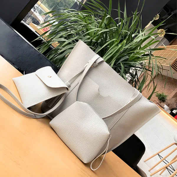 4-piece Brown Square Wallet Purse Shoulder Bags Messenger Bag 2021 PU Women's Bags