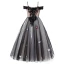 Modern / Fashion Black Flower Girl Dresses 2017 Ball Gown Off-The-Shoulder Short Sleeve Appliques Butterfly Lace Pearl Rhinestone Floor-Length / Long Ruffle Wedding Party Dresses