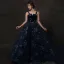 Starry Sky Navy Blue Prom Dresses 2019 A-Line / Princess Shoulders Sleeveless Glitter Tulle Floor-Length / Long Ruffle Backless Formal Dresses