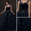 Starry Sky Navy Blue Prom Dresses 2019 A-Line / Princess Shoulders Sleeveless Glitter Tulle Floor-Length / Long Ruffle Backless Formal Dresses