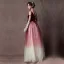 Elegant Burgundy Gradient-Color Champagne Prom Dresses 2019 A-Line / Princess Sleeveless Spaghetti Straps Sash Floor-Length / Long Ruffle Backless Formal Dresses
