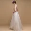 Romantique Champagne Daim Robe De Bal 2019 Princesse Appliques En Dentelle épaules Sans Manches Longue Volants Dos Nu Robe De Ceremonie