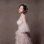 Moderne / Mode Perle Rose Transparentes Robe De Soirée 2019 Princesse Encolure Dégagée Manches de cloche Appliques En Dentelle Perlage Longue Volants en Cascade Dos Nu Robe De Ceremonie