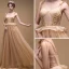 Charming Gold Prom Dresses 2019 A-Line / Princess Sleeveless Spaghetti Straps Appliques Lace Court Train Ruffle Backless Formal Dresses