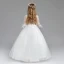 Classic White Flower Girl Dresses 2017 Ball Gown V-Neck 3/4 Sleeve Embroidered Floor-Length / Long Ruffle Wedding Party Dresses