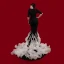 Luxury / Gorgeous Black Red Carpet Evening Dresses  2021 Trumpet / Mermaid V-Neck 1/2 Sleeves Beading Rhinestone Court Train Ruffle Formal Dresses