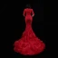 Luxury / Gorgeous Black Red Carpet Evening Dresses  2021 Trumpet / Mermaid V-Neck 1/2 Sleeves Beading Rhinestone Court Train Ruffle Formal Dresses