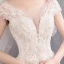 Élégant Champagne Transparentes Robe De Mariée 2019 Princesse Encolure Dégagée Mancherons Dos Nu Appliques En Dentelle Perlage Perle Chapel Train Volants