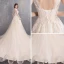 Élégant Champagne Transparentes Robe De Mariée 2019 Princesse Encolure Dégagée Mancherons Dos Nu Appliques En Dentelle Perlage Perle Chapel Train Volants