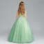 Elegant Sage Green Flower Girl Dresses 2017 Ball Gown Scoop Neck Sleeveless Appliques Flower Pearl Rhinestone Floor-Length / Long Ruffle Pierced Wedding Party Dresses