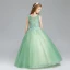 Elegant Sage Green Flower Girl Dresses 2017 Ball Gown Scoop Neck Sleeveless Appliques Flower Pearl Rhinestone Floor-Length / Long Ruffle Pierced Wedding Party Dresses