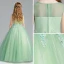 Elegant Sage Green Flower Girl Dresses 2017 Ball Gown Scoop Neck Sleeveless Appliques Flower Pearl Rhinestone Floor-Length / Long Ruffle Pierced Wedding Party Dresses