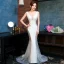 Sexy Ivoire Transparentes Robe De Soirée 2019 Trompette / Sirène V-Cou Sans Manches Faux Diamant Tribunal Train Volants Dos Nu Robe De Ceremonie