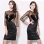 Unique Noire Transparentes Robe De Soirée 2019 Encolure Dégagée 3/4 Manches Forme de coeur Faux Diamant Courte Robe De Ceremonie