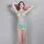 Sexy Vert Jade Transparentes Plage Robe De Soirée 2019 Trompette / Sirène Encolure Dégagée Sans Manches Appliques En Dentelle Fendue devant Longueur Cheville Robe De Ceremonie