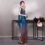 Bling Bling Bleu D'encre Paillettes Robe De Soirée 2019 Trompette / Sirène Une épaule Sans Manches Longue Volants Robe De Ceremonie