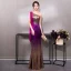 Bling Bling Bleu D'encre Paillettes Robe De Soirée 2019 Trompette / Sirène Une épaule Sans Manches Longue Volants Robe De Ceremonie