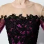 Élégant Violet Transparentes Robe De Bal 2019 Princesse Encolure Dégagée Manches Longues Appliques En Dentelle Longue Volants Dos Nu Robe De Ceremonie