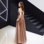 Modern / Fashion Champagne Evening Dresses  2019 A-Line / Princess Sleeveless Shoulders Glitter Sequins Floor-Length / Long Ruffle Backless Formal Dresses