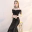 Bling Bling Black Sequins Evening Dresses  2019 Trumpet / Mermaid Off-The-Shoulder Short Sleeve Tassel Floor-Length / Long Formal Dresses