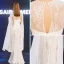 Moderne / Mode Ivoire Transparentes Robe De Soirée 2019 Trompette / Sirène Encolure Dégagée Manches Longues Longue Volants Dos Nu Robe De Ceremonie