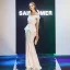 Elegant Evening Dresses  2019 Trumpet / Mermaid Off-The-Shoulder Short Sleeve Floor-Length / Long Ruffle Backless Formal Dresses
