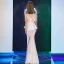 Modern / Fashion Ivory Evening Dresses  2019 Trumpet / Mermaid Spaghetti Straps Square Neckline Sleeveless Floor-Length / Long Ruffle Backless Formal Dresses