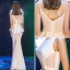 Modern / Fashion Ivory Evening Dresses  2019 Trumpet / Mermaid Spaghetti Straps Square Neckline Sleeveless Floor-Length / Long Ruffle Backless Formal Dresses