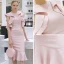 Simple Rougissant Rose Robe De Soirée 2019 Encolure Dégagée Sans Manches Thé Longueur Volants Dos Nu Robe De Ceremonie