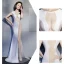 Sexy Transparentes Robe De Soirée 2019 Trompette / Sirène Encolure Dégagée Sans Manches Longue Volants Robe De Ceremonie